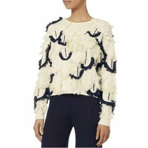 Tabula Rasa Mali Scallop Fringe Knit Sweater XS